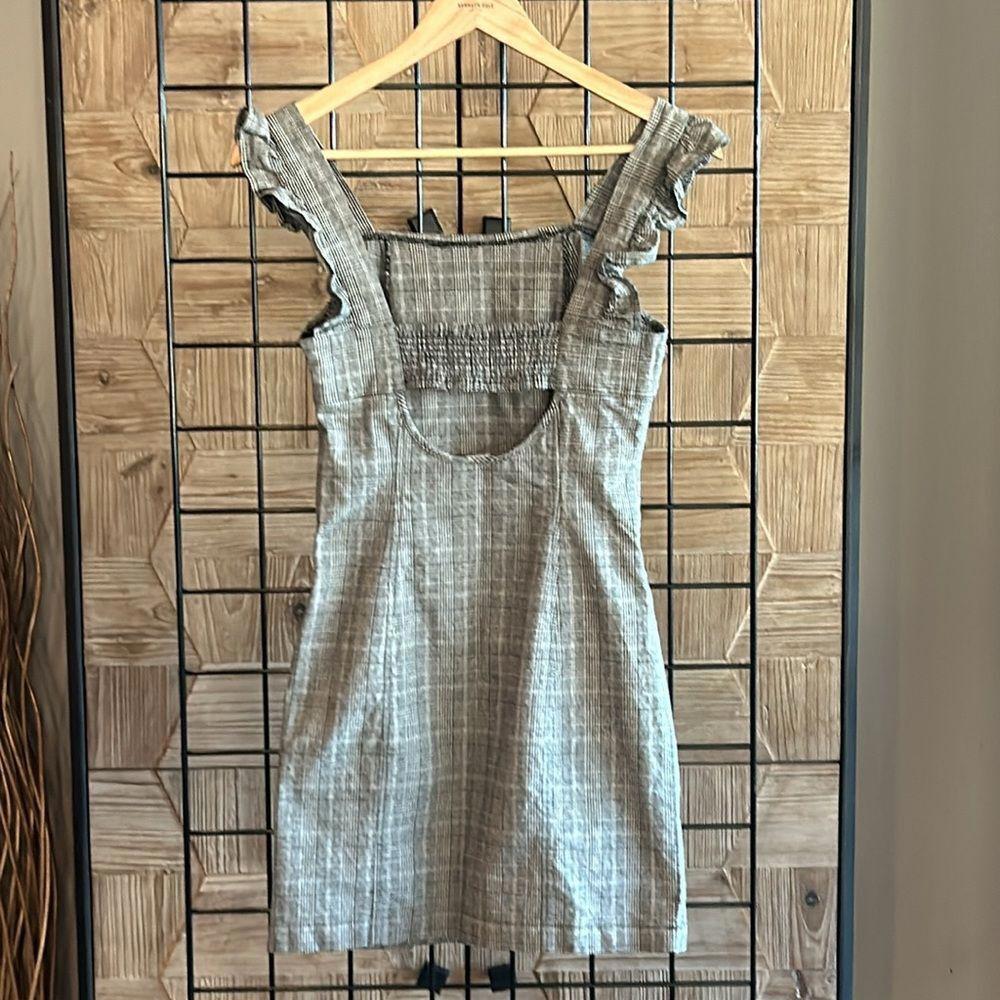 Jack by BB Dakota Mini Dress 2 Plaid Ruffle Strap Cut Out Back Retro Glam - Picture 5 of 9